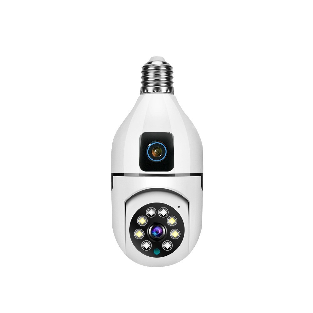 4MP E27 Dual Lens Bulb Camera WiFi Surveillance Night Vision 360 PTZ IP Cameras Human Tracking Indoor CCTV Security Monitor HD 1080P