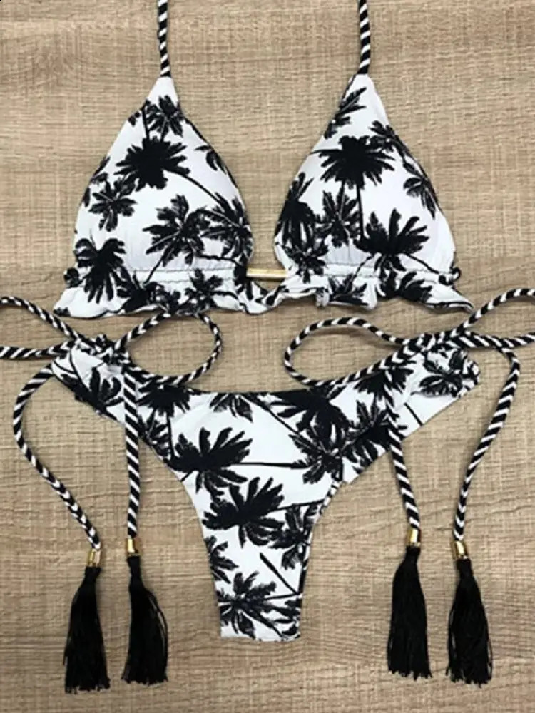 RUOTONGSEPT sexy printed bikini set womens swimsuit bandage twopiece Brazil Biqu nis beach wear item w250327