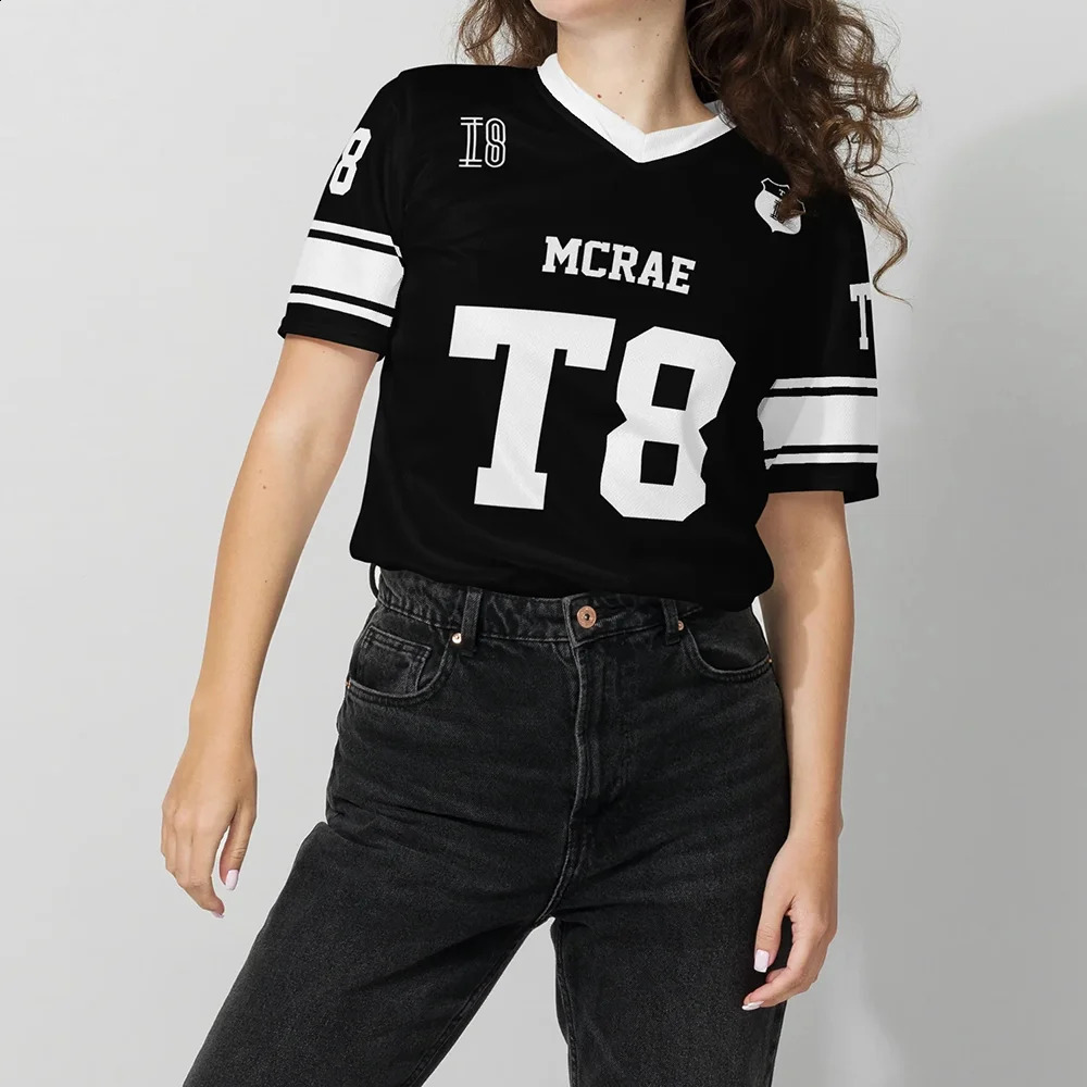 Tate McRae Jersey SpringSummer Mens and Womens Sportswear T8 Football Shirt Vneck Tshirt y2k Clothing 250327