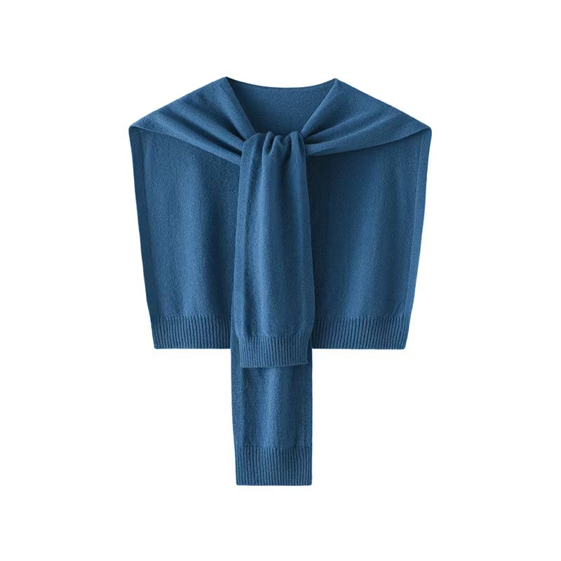 K251 100 wool shawl with shirt for air-conditioned room neck protection decorative scarf fashion knotted knitted shoulder