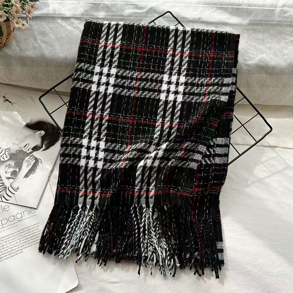 T370 new retro couple advanced thick warm atmosphere scarf student winter plaid shawl autumn and winter all-match neck scarf