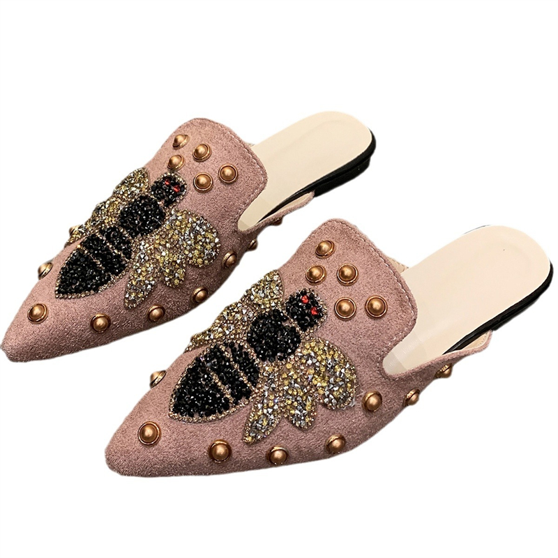 free shipping Fashionable toe cover foot flat fashion casual studded flip-flopsr summer
