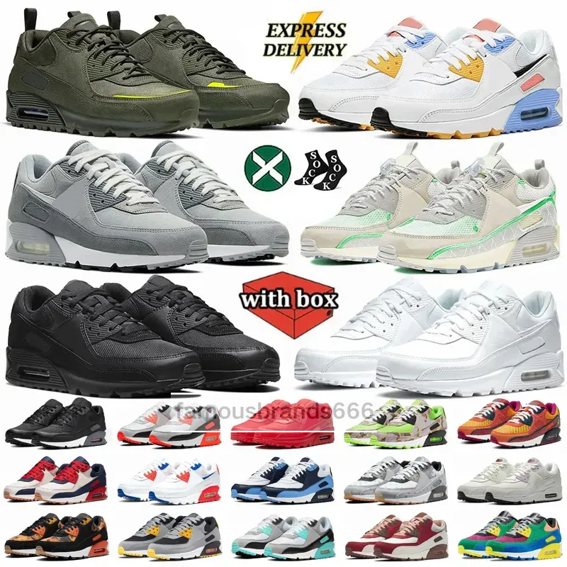 mens trainer 90 run shoe designer terrascape 90s mens womens sneaker classic triple black white Thunder Grey Rose Pink Orange Camo Infrared trainers