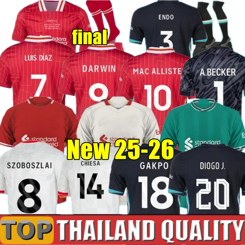 24 25 26 SZOBOSZLAI GAKPO MAC ALLISTER LUIS DIAZ ENDO soccer jerseys 2025 2026 DARWIN football shirts men kids kit tops