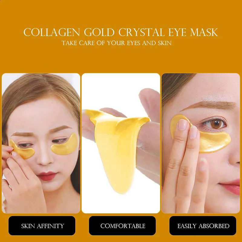 100pcs=50pairs Gold Collagen Eye Mask skincare Anti-Aging Anti Dark Circles Puffiness Moisturizing Eye Patches Skin Care 250327