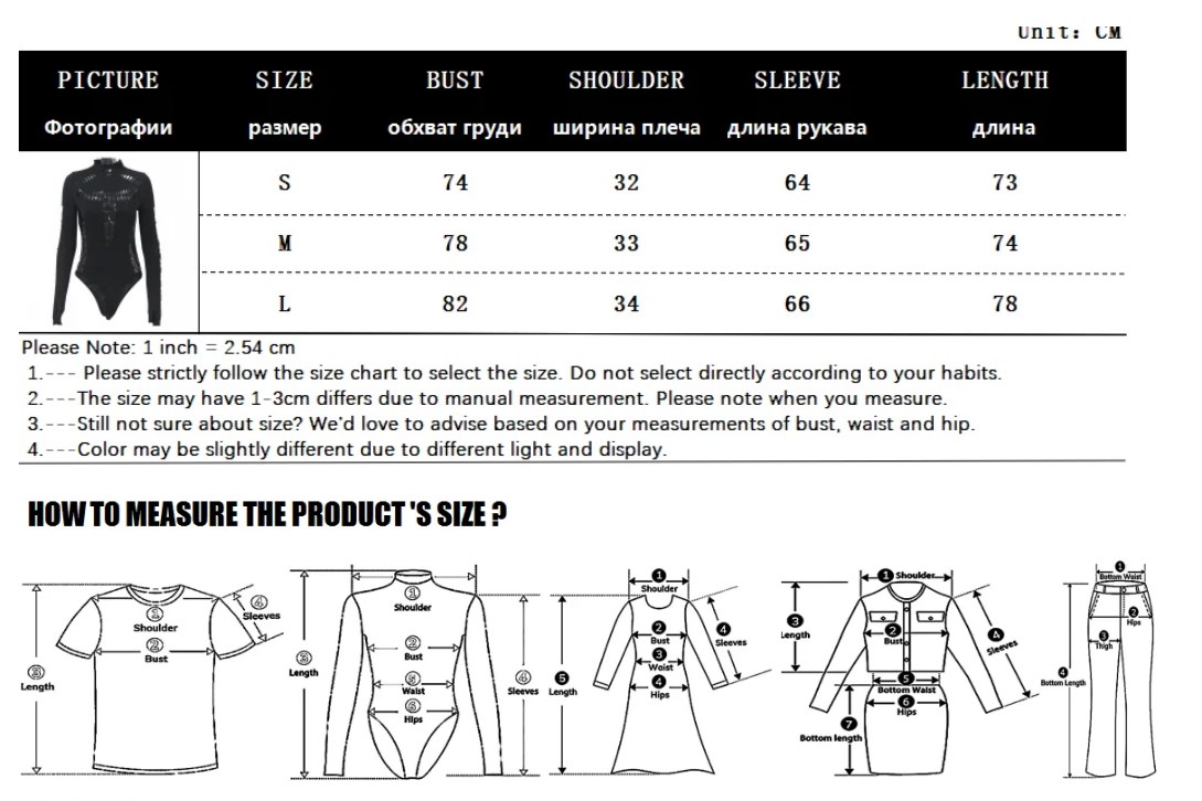 Womens Jumpsuits Sexy Hollow Out High Collar Bodysuit Bodycon Y2K Long Sleeves Fashion T Shirts Women Gothic Punk Streetwear Bodysuits