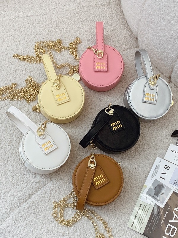 Korean version of children's bag new candy lover you round pie bag with alphabet girl chain crossbody bag