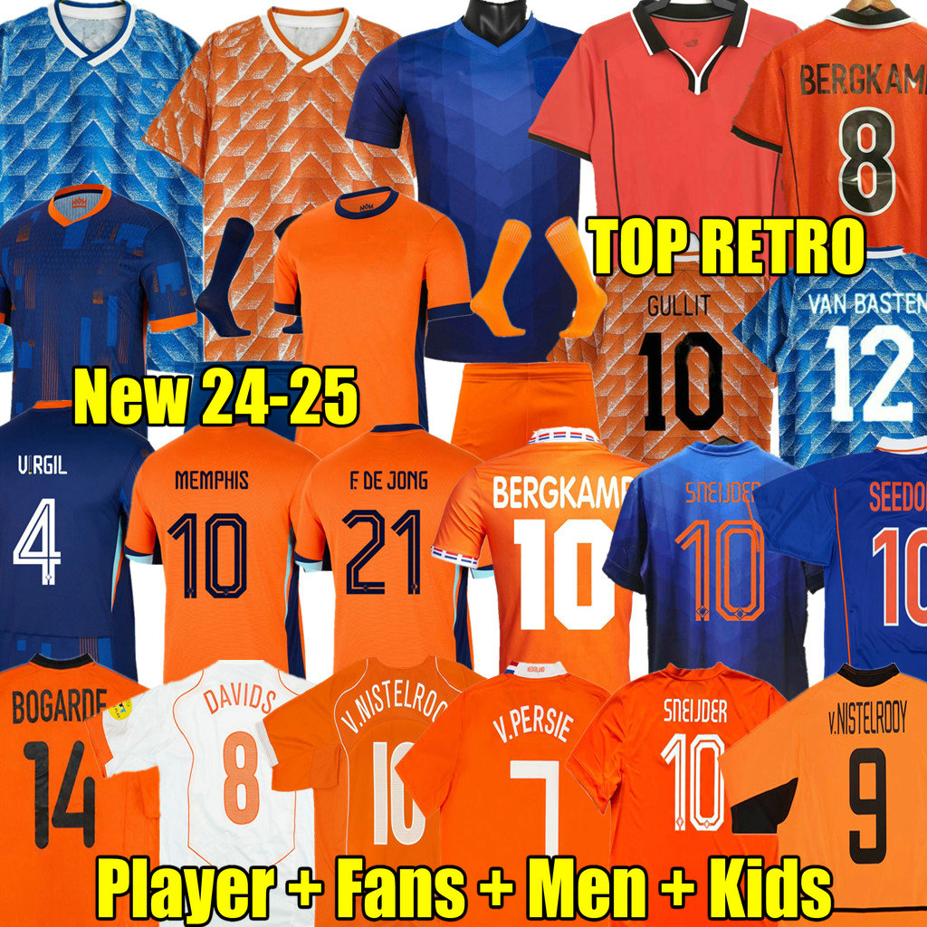 Gullit 1988 Retro 2024 Netherlands soccer jersey DE JONG Holland DE LIGT football shirt XAVI vintage men kids kit Classic 2010 2014 2012 2008 Van Basten 1996 Bergkamp