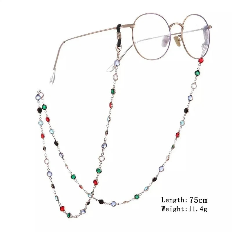 Colorful Crystal Beads Eyeglass Holder Fashion Glasses Chain for Women Eye Accessories Eyewear Straps Cord Sunglasses String 250328