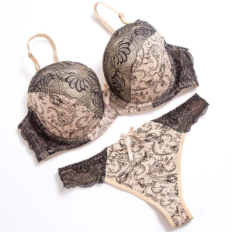 Fashion Designer Cobweb spider Thin Cotthon Padded Brand Breathable Push Up Cotton Bra Set for Women Large Big Bust 75 80 85 90 95 B C D E Cup Bra Lingerie