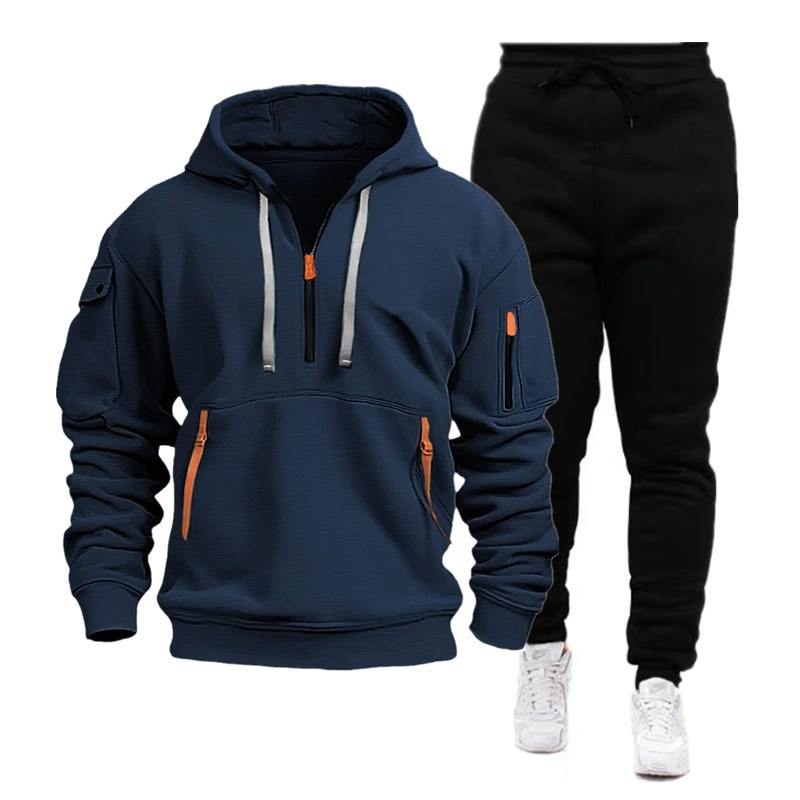 Men's Tracksuits 2025 Fashion Sportswear Plus Pants Sweatshirts Fleece Zipper Two Size Set Hoodie Tracksuit Piece S-3XL