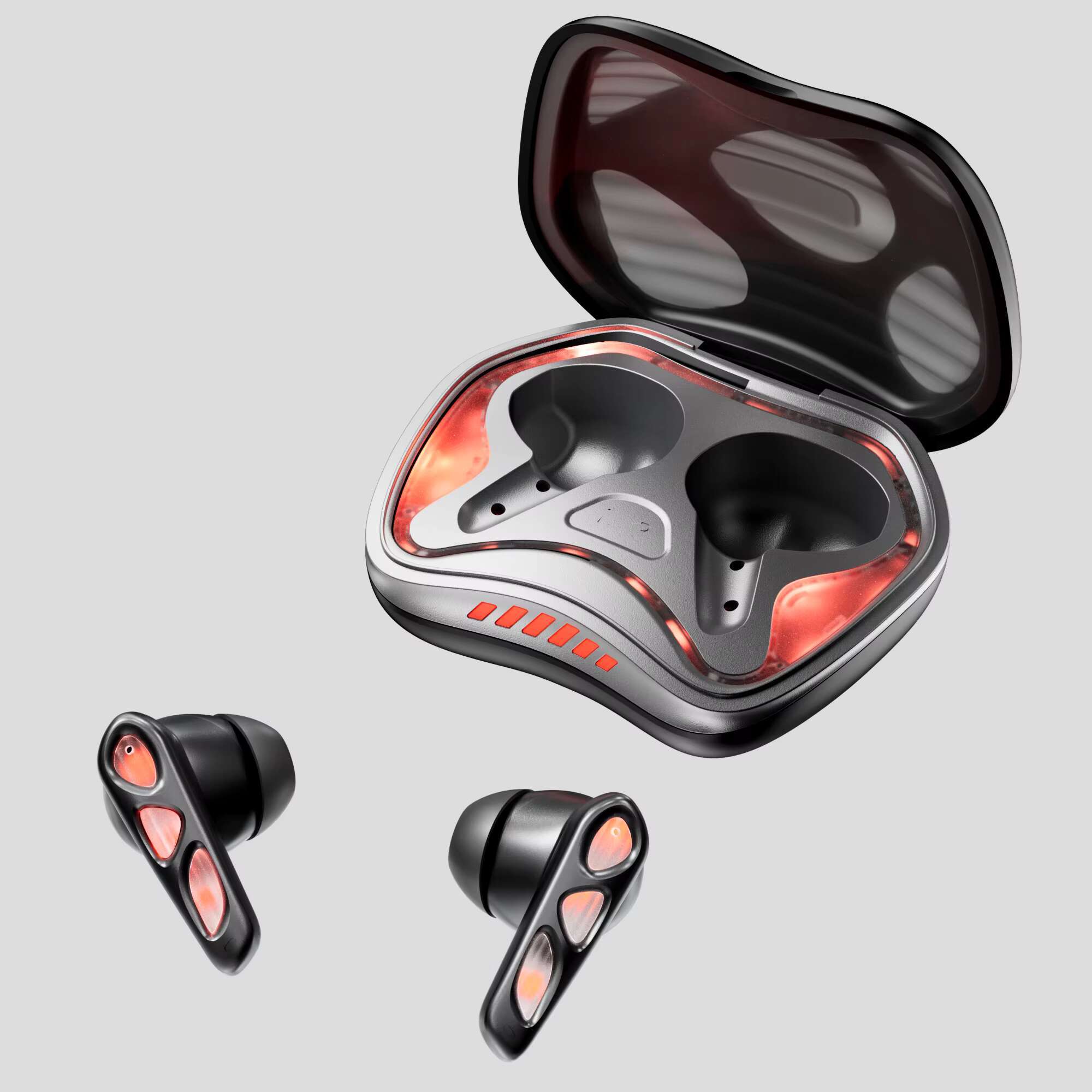 Super Cool Appearance Game Atmosphere Light ANC Noise Reduction Stylish Hollow Design Earbuds Tik Tok