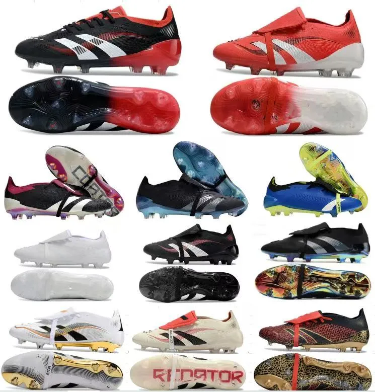 2025 Quality Football Boots 30th Anniversary 25SG 24 Tongue Fold Laceless Laces FG Mens Soccer Cleats Comfortable Training Leather Football Shoes kids