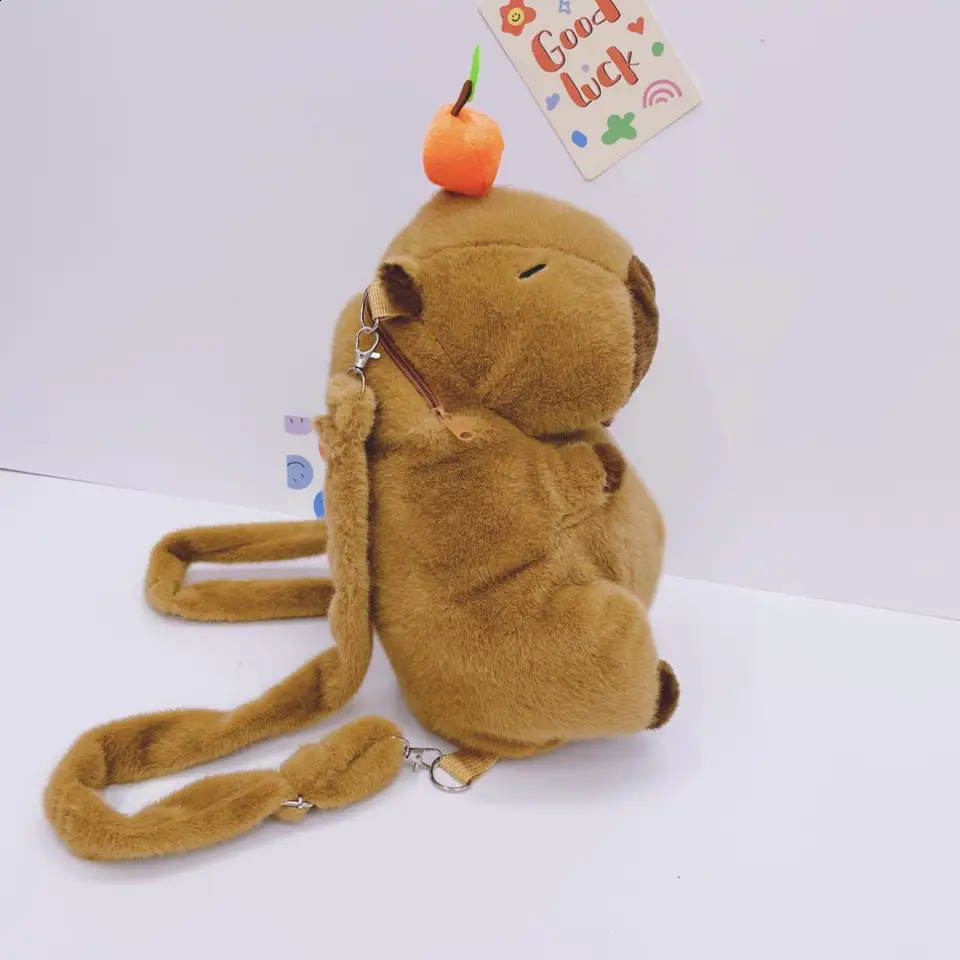 Kawaii Fashion Plushie Doll Capybara Plush Backpack Handbag Childrens Bag Shoulder Bag Mini Knapsack Bags Gifts For Girlfriend 250328