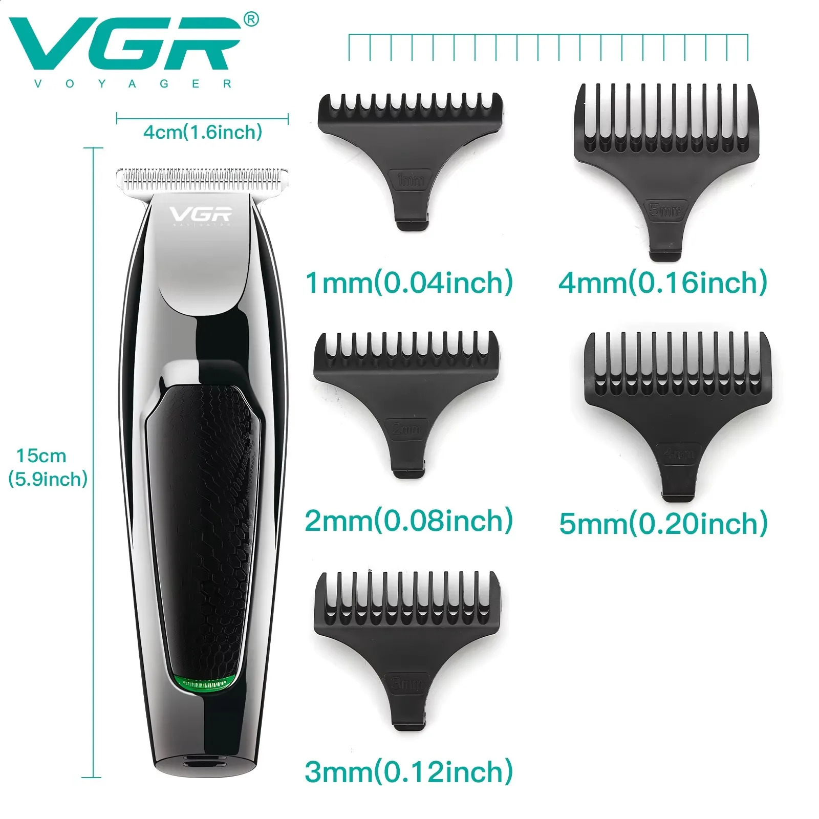 VGR Barber Professional Barber Rechargeable Barber Trimming Cordless Electric Mens Zero Clipper V-030 250326