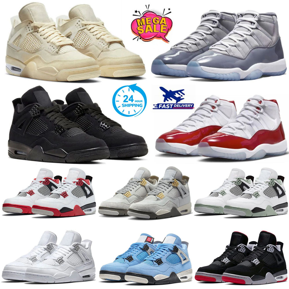 Designer shoes 4s 11s basketball shoes for men women Black Cat Military Sail Red Thunder White Oreo Cool Grey Red Sneakers Blue University outdoors sneakers