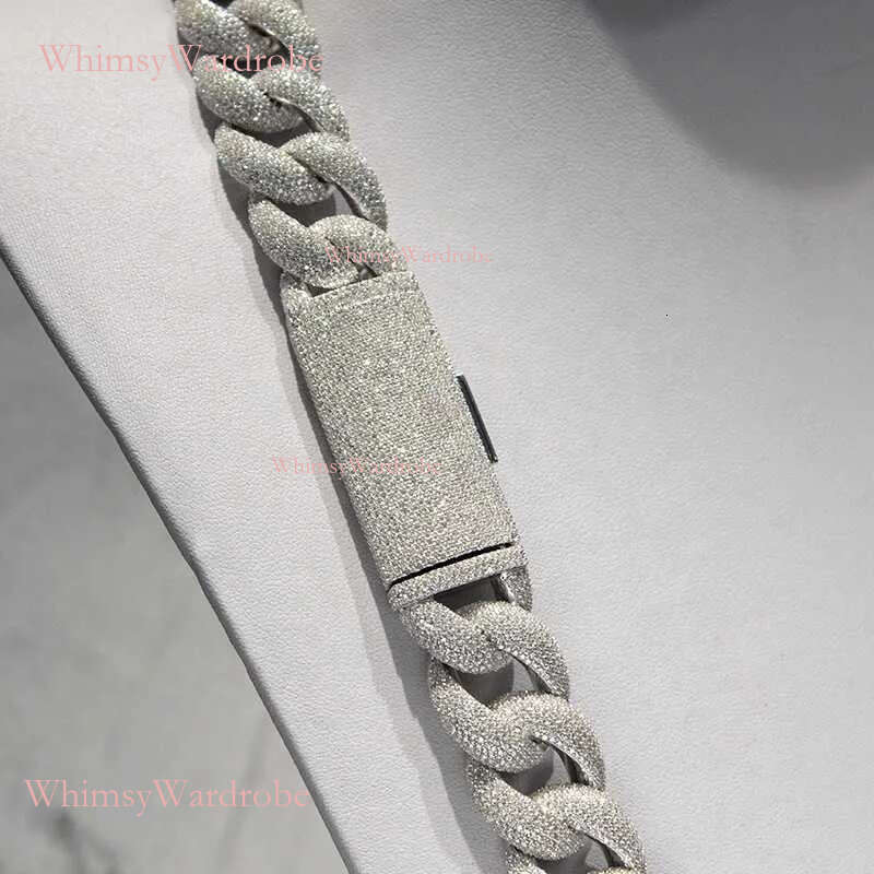 Pass the test20mm Moissanite Iced Out Dia Sterg Sier Necklace Miami Cuban k ChainFactory prices can be customized