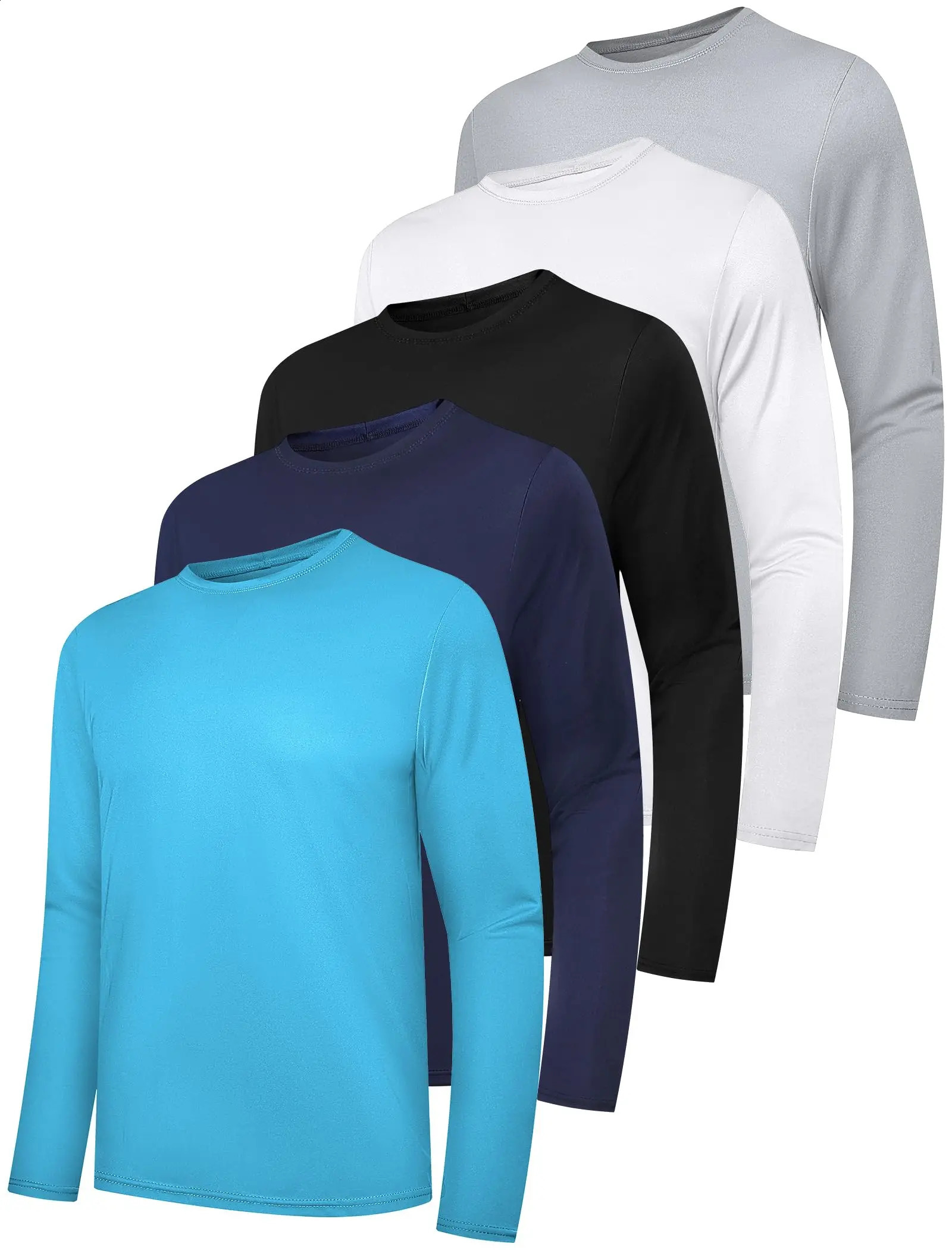 5 packs of long sleeved mens moisturizing Wicking Tshirt sports and casual 250327