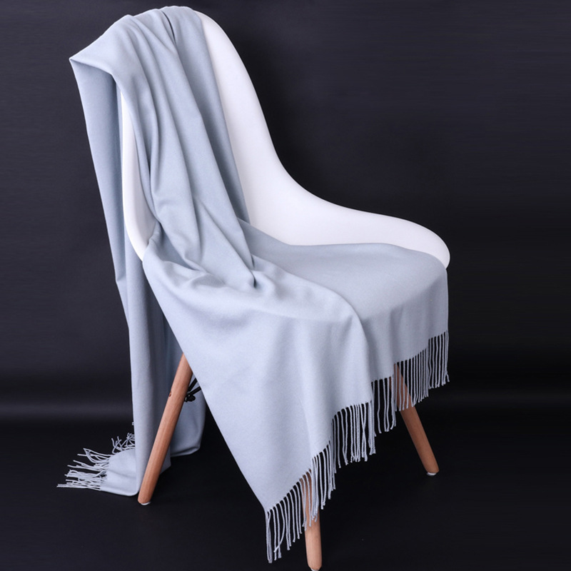 K252 Scarf women autumn and winter Chinese red imitation cashmere wool bright red warm shawl dual-purpose versatile men's neck scarf