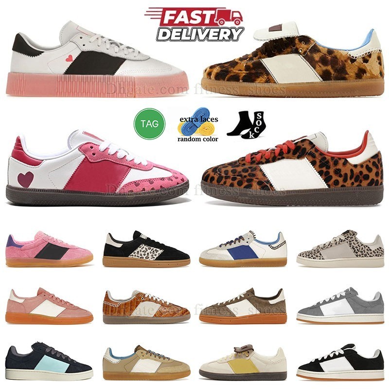 Women Loafers Designer Shoes Mens Cream Cow Leopard Print Sneaker Collegiate Green Nylon White Rose Core Black Gum Bad Bunny Pink Trainers Rich Blue Sporty Sneakers