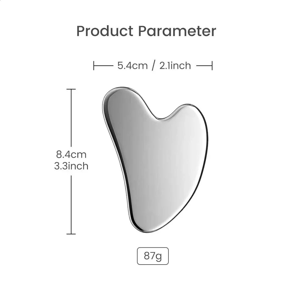 Gua Sha Plate Facial Massager Stainless Steel Body Massager Facial Massager Facial Scraper Plate Spa Guasha Neck and Back Massager 250324