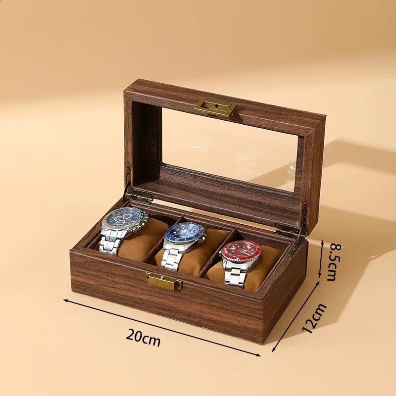 SONGMICS 12-Slot Watch Box 2-Tier Watch Display Case with Large Glass Lid Removable Watch Pillows Velvet Lining Jewelry Box 250311