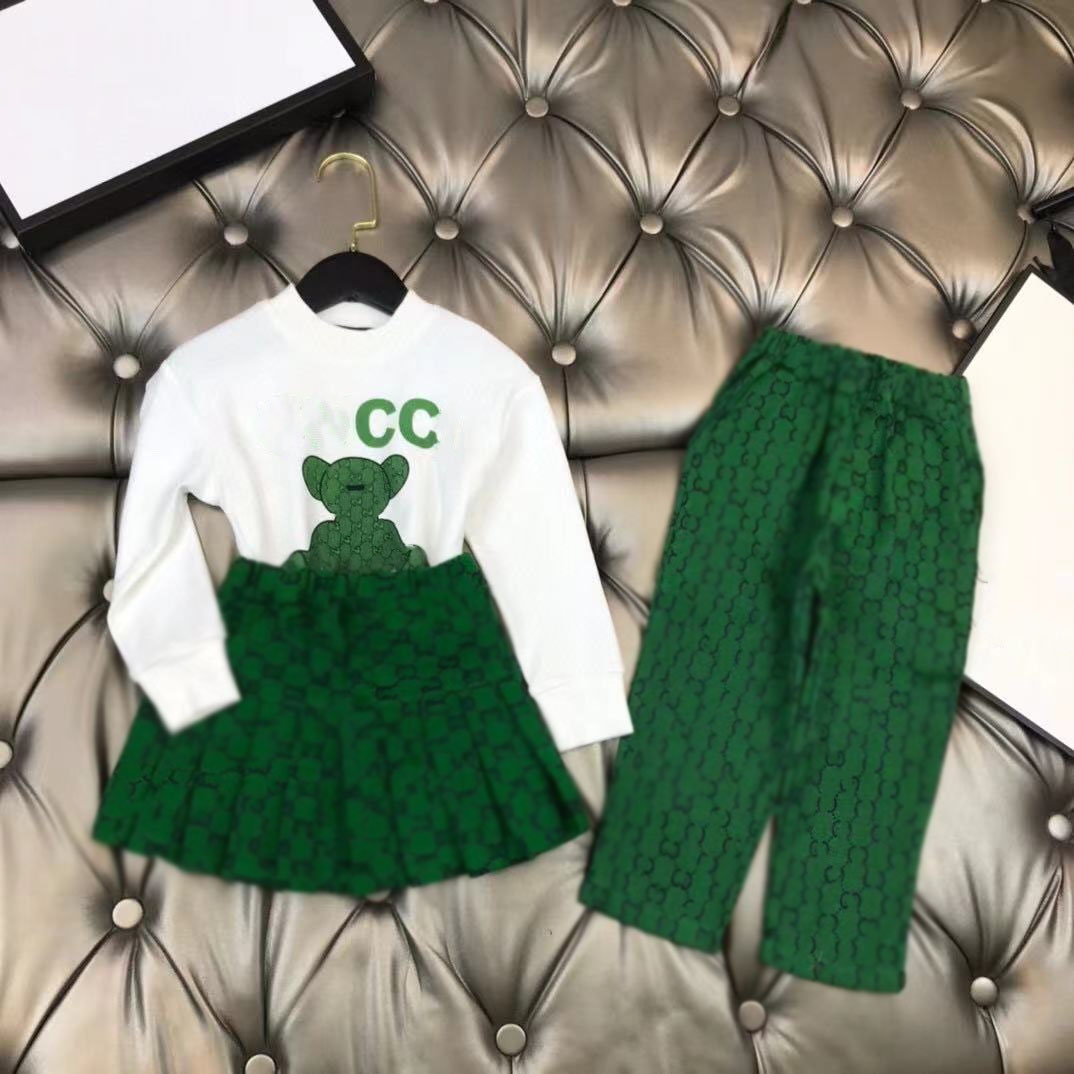 Designer Baby Long sleeve fashion high quality children's crew-neck printed long sleeve top + trousers casual 2-piece set