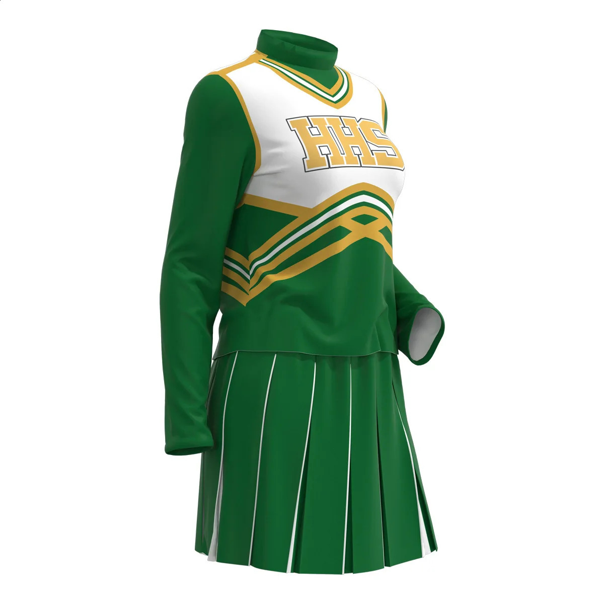 Movie Senior Year Rebel Cosplay HHS Green Cheerleader Costume High School Uniform Sports Team Suits Top Skirt Set 250327