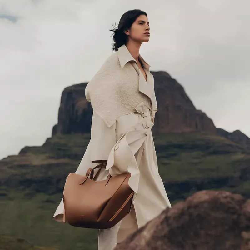 Large capacity wing bag ten font handbag European and American niche bucket arm pit handbag fashionable elegant classic style Z250328