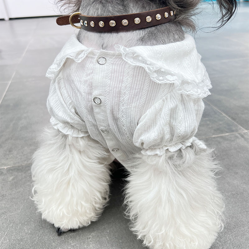 Designer Dog Costume Dress Clothes Strap pants Skirt two-piece set shoulder strap Denim skirt Lolita lace shirt Free shipping