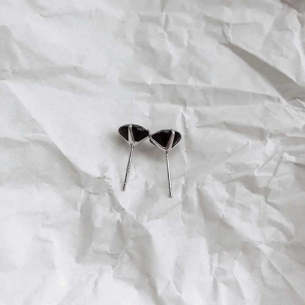 925 sterling silver mens earrings womens jewelry cubes black zircon ornamentsXJ250327