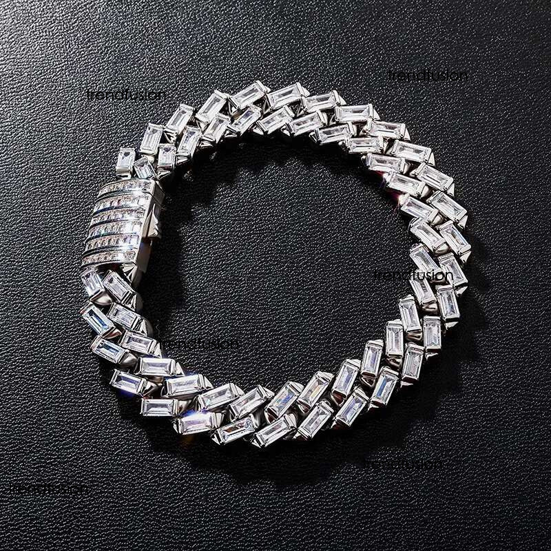 moissanite necklace designer jewelry cuban k Customization Cuban Necklace Full Iced Out Hiphop Chain Pass The Dia Test chain chains for men