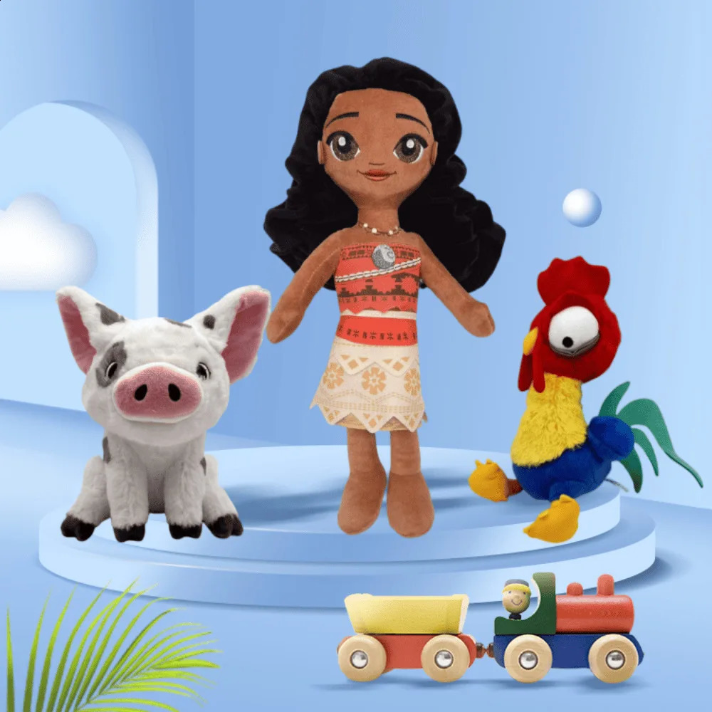 Moana Ocean Adventure Plush Pet Pig Princess Chicken Stuffed Animal Cute Cartoon Toy Childrens Gift 250327
