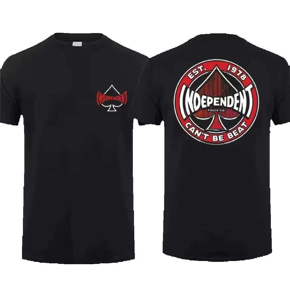 Men's and women's short sleeved cotton neutral independent truck, skateboard, casual fashion, E brand, retro T-shirt, summer