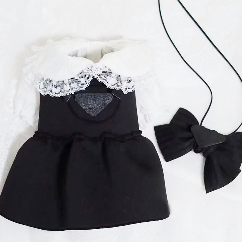 Designer Dog Costume Dress Clothes Strap pants Skirt two-piece set shoulder strap Denim skirt Lolita lace shirt Free shipping
