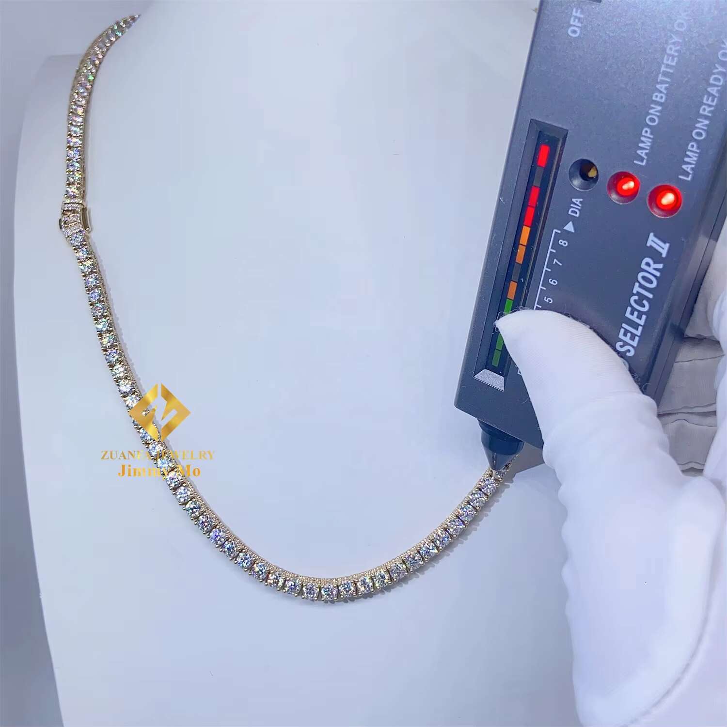 Customized 10k Real Yellow Gold Iced Out Jewelry Hip Hop Chain GRA Certificates 4MM VVS Moissanite Cluster Tennis Chain Necklace