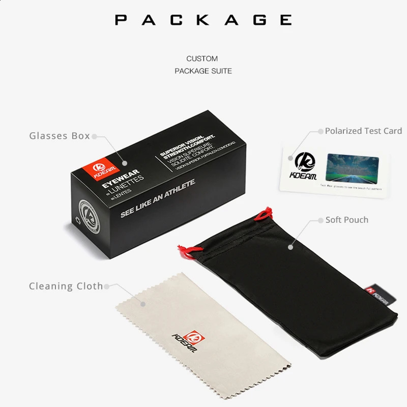 KDEAM Square Mens Polarized Sunglasses Outdoors Lifestyle Coating Sun Glasses Matching Colors With Box 250328