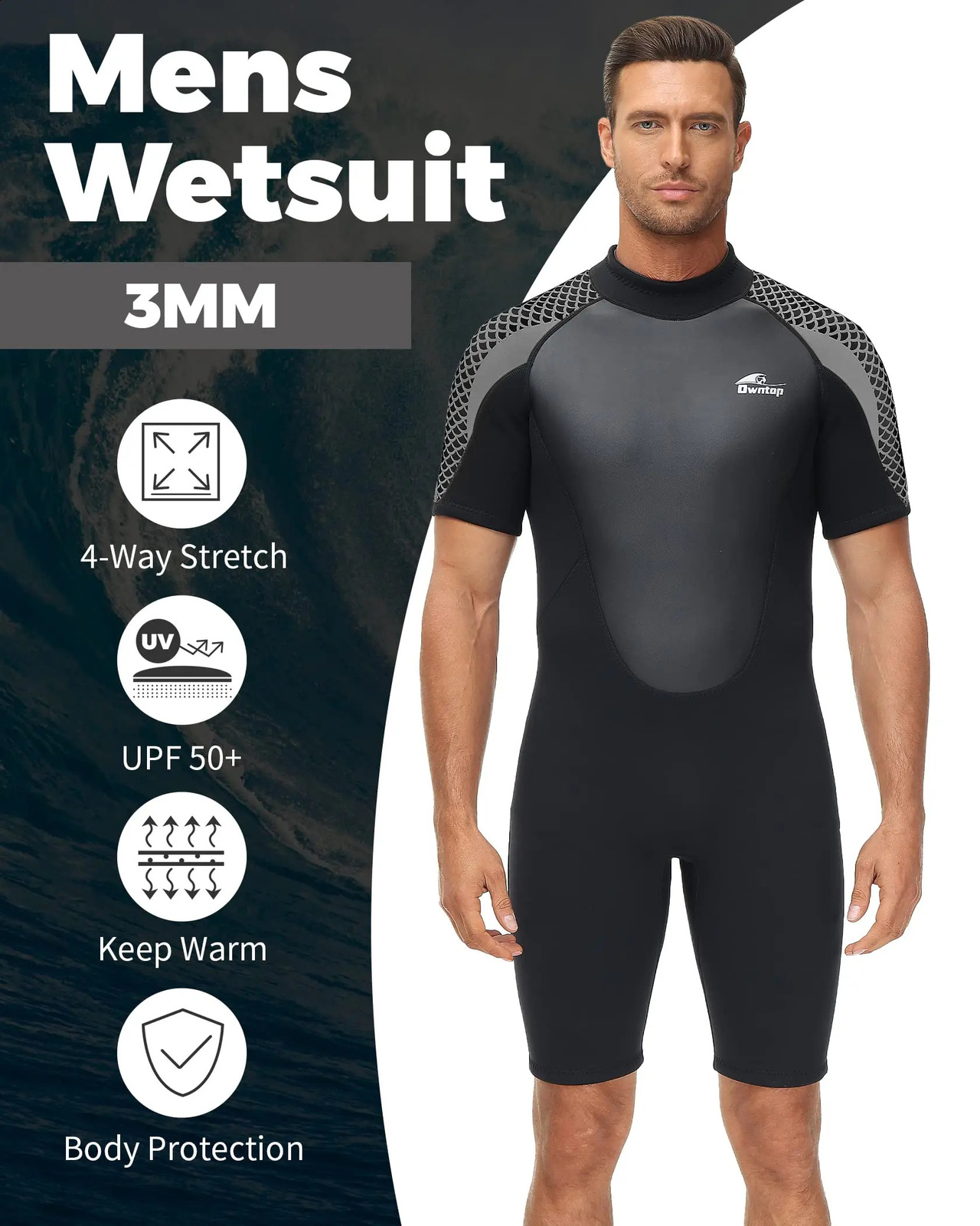 Shorty Wetsuit for Men m Wetsuit for Diving Surfing Swimming and Water Sports Mens Neoprene Spearfishing Wetsuit 250324
