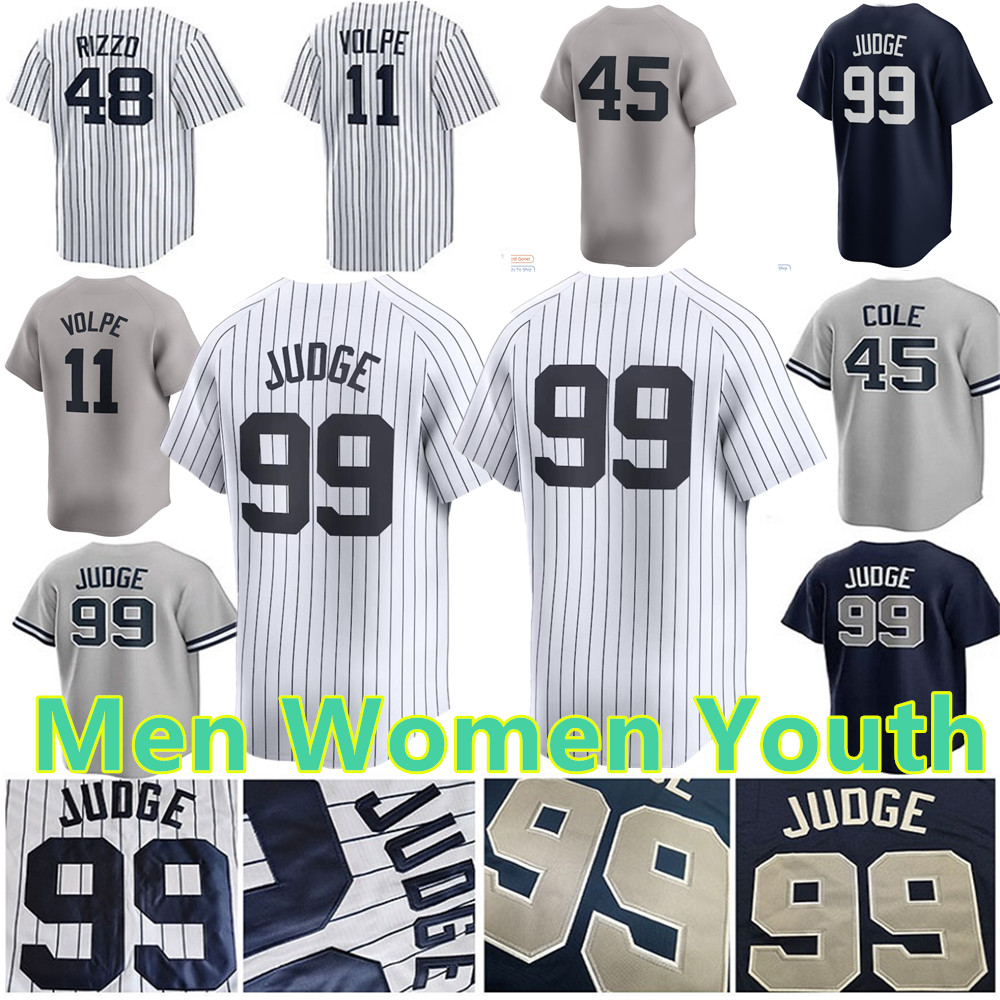 Custom 99 Aaron Judge Jersey Anthony Volpe Rizzo Nestor Cortes Jr. Giancarlo Stanton Aaron Hicks Joey Gallo Gleyber Torres Gerrit Cole Goldschmidt