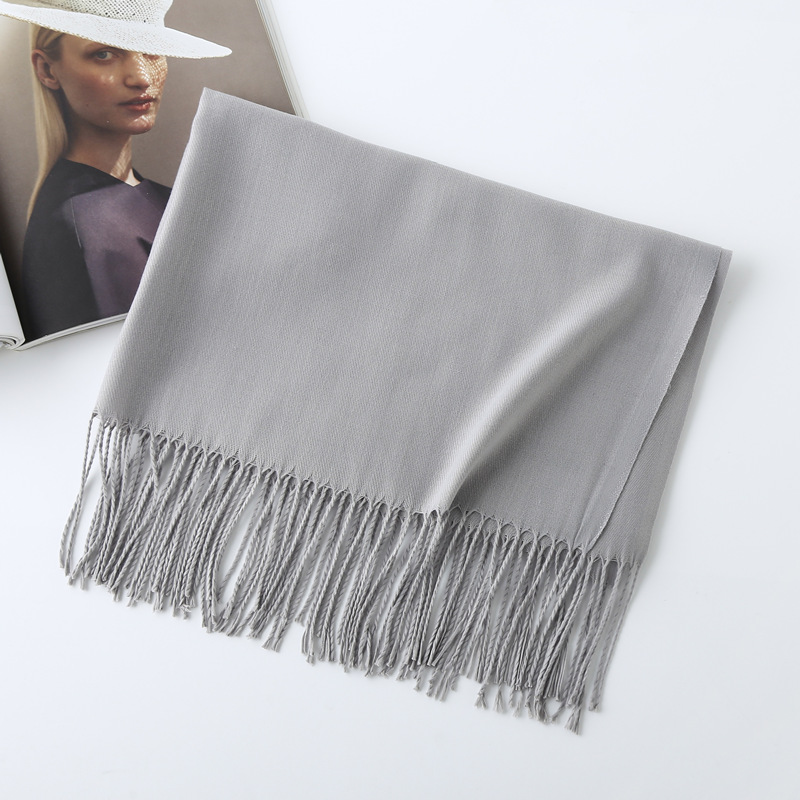 K248 Six pure color imitation cashmere scarves for women, single color warm scarf shawls for women, gifts, big red scarves, wholesale and distribution