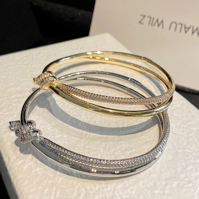 Twisted Rope Copper Designer bracelet Women Double Layer Diamond Bracelet Fashion Knot Wrapped Bracelet Luxury Bangle Jewelry New Style Gift Wristband