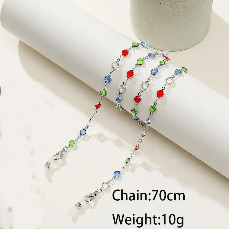 Colorful Crystal Beads Eyeglass Holder Fashion Glasses Chain for Women Eye Accessories Eyewear Straps Cord Sunglasses String 250328