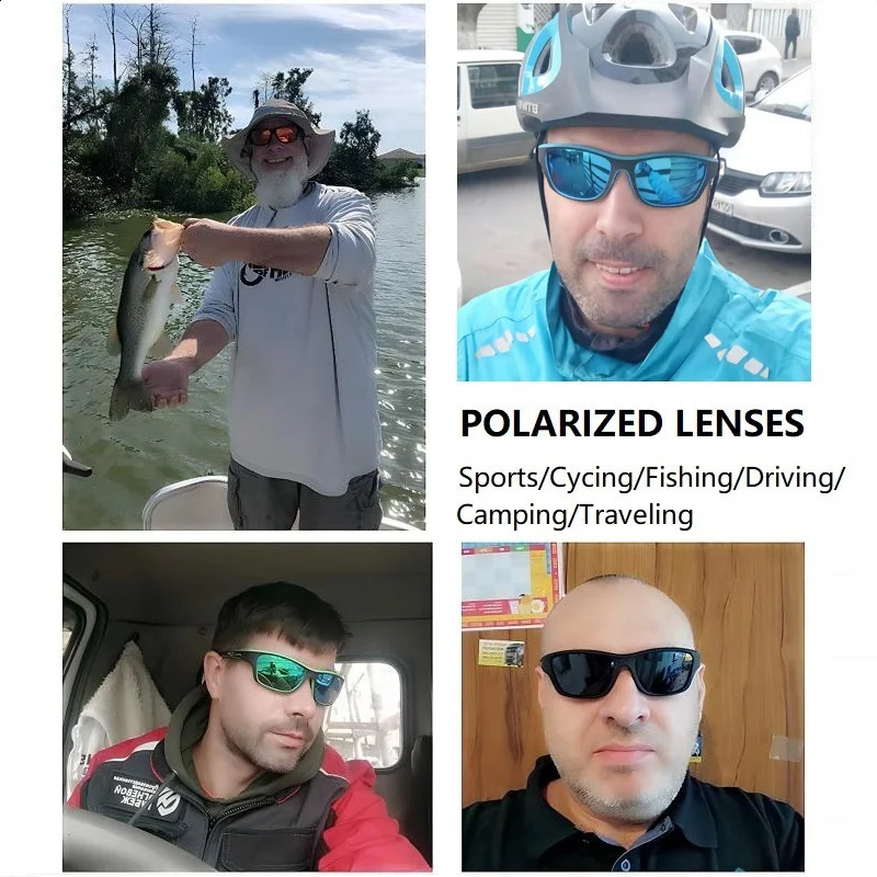 Mens Polarized Fishing Sunglasses With Glasses Chain For Men Women Driving Hiking Sun Glasses Fishing Anti-UV400 Eyewear 250306