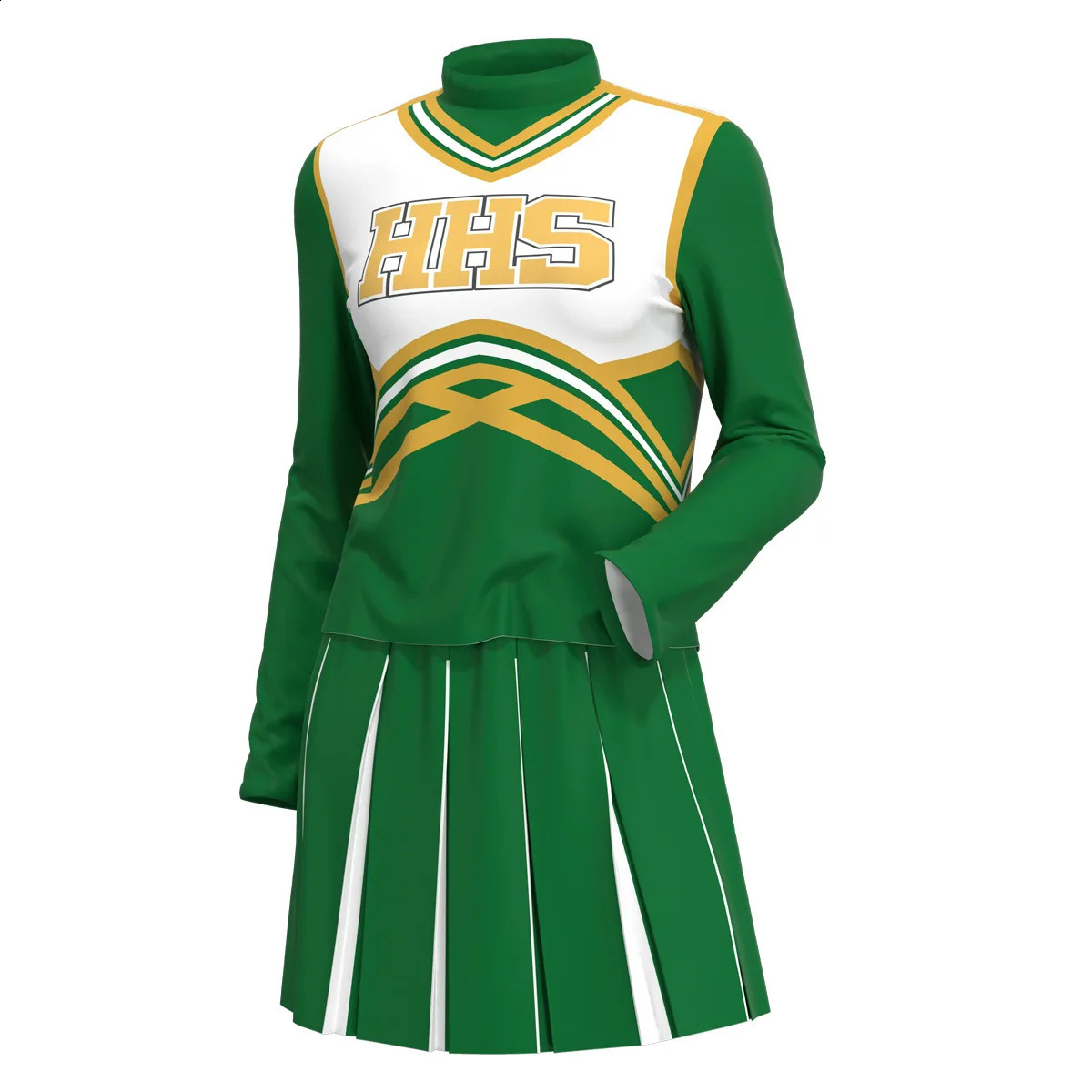 Movie Senior Year Rebel Cosplay HHS Green Cheerleader Costume High School Uniform Sports Team Suits Top Skirt Set 250327
