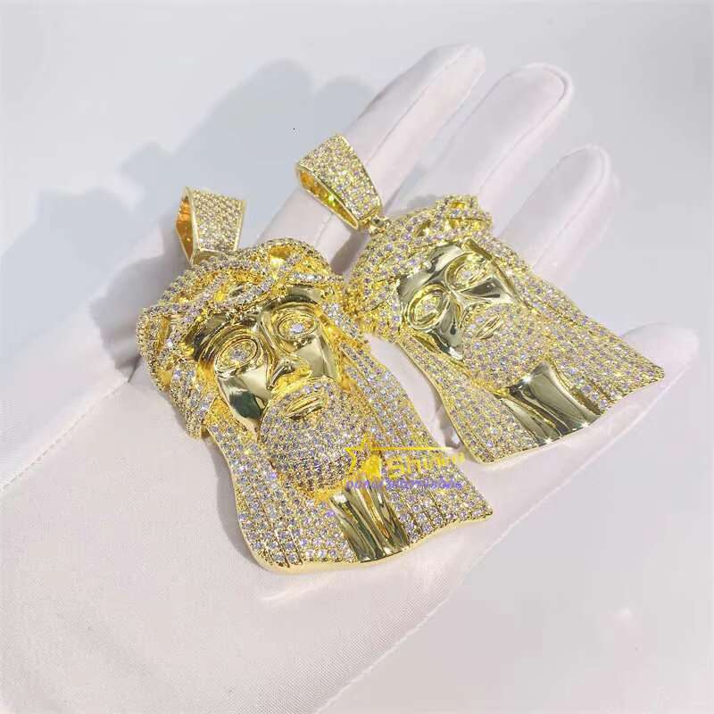 Big XL Size Hip Hop Jewelry Pendant Jesus Face VVS d Color Moissanite Diamond Custom Iced Out Pendants