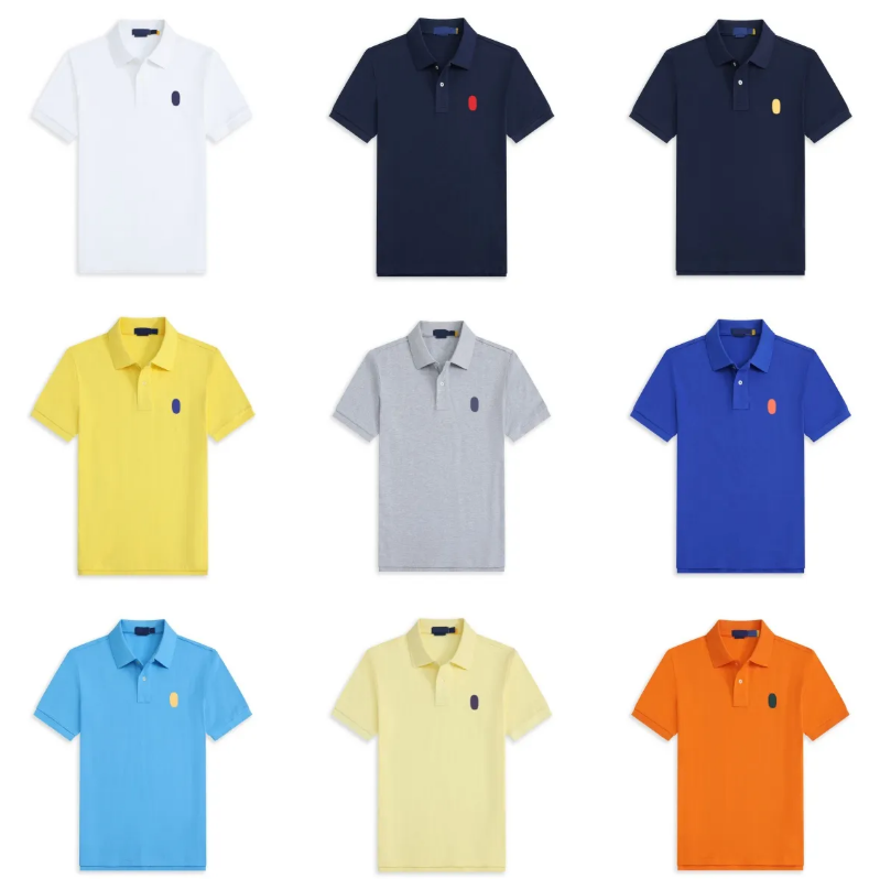 Mens Polos t shirt Brand Mens Designer t shirts Tees Luxury lapel Tees Embroidery Womens Letter Pure Cotton T-shirts Printing Black White Summer Casual Short sleeve