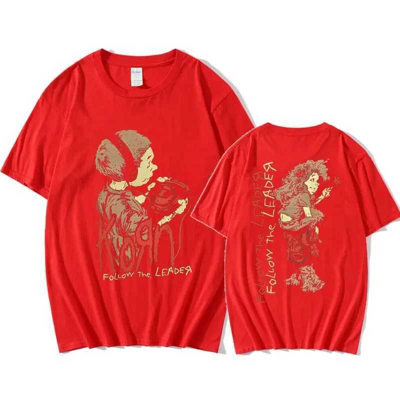 Korn Follow The Leader portable T-shirt mens metal gothic rock band T-shirt unisex clothing retro oversized T-shirtXJ250328