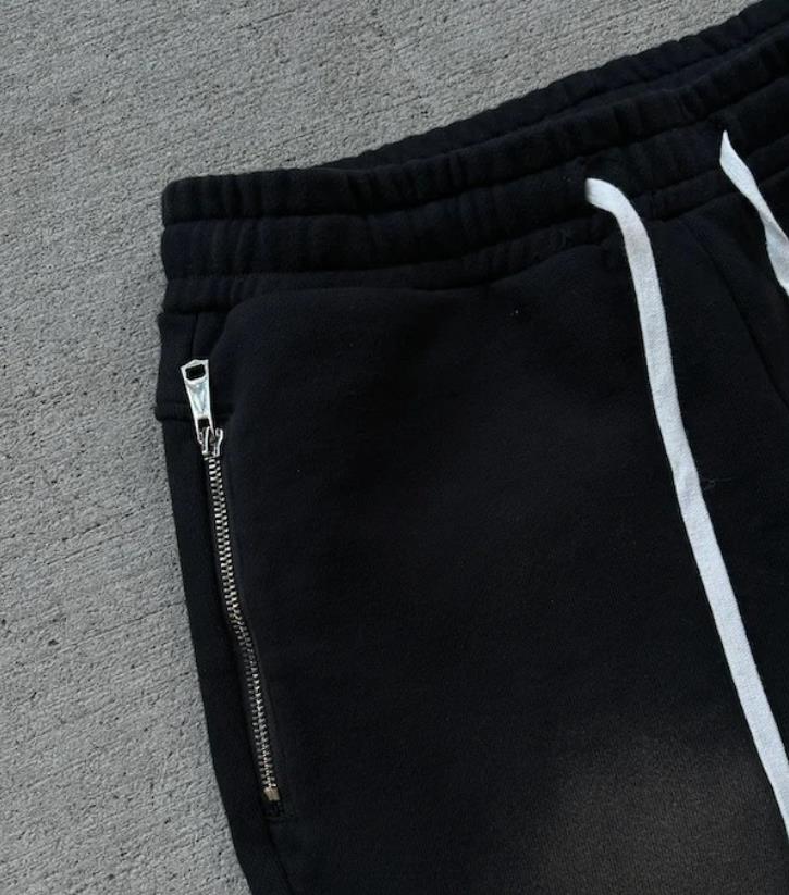 Retro zipper design sense sweatpants men and women Europe and the United States casual pants high street slacks trend wide-leg pants