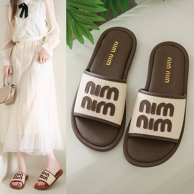 Free shipping designer shoes women casual slippers khaki brown nonslip comfortable breathable outdoor sandals