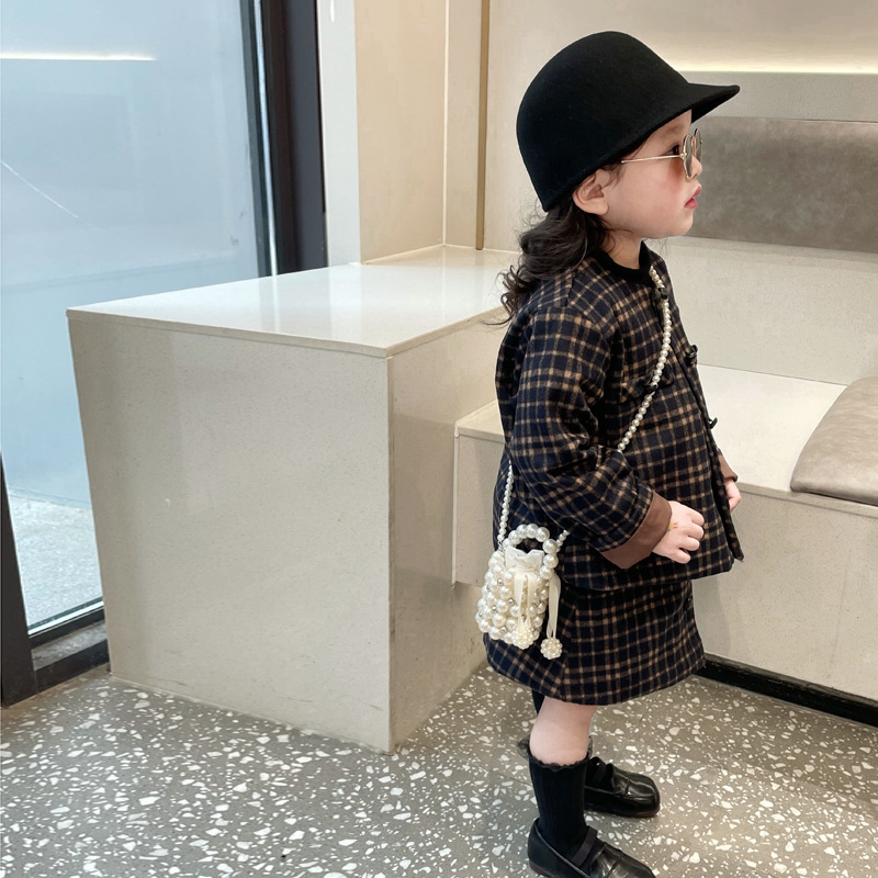 Free shipping New children's bag Fashion Girls Baby Handbag Girls everything Pearl chain crossbody bag